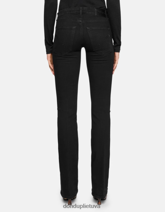 drabužiai DONDUP Lola bootcut džinsai iš tamprio džinsinio audinio juodas moterys 2Z0BX7