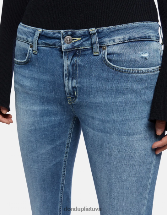 drabužiai DONDUP Lola bootcut džinsai iš tamprio džinsinio audinio mėlyna moterys 2Z0BX97