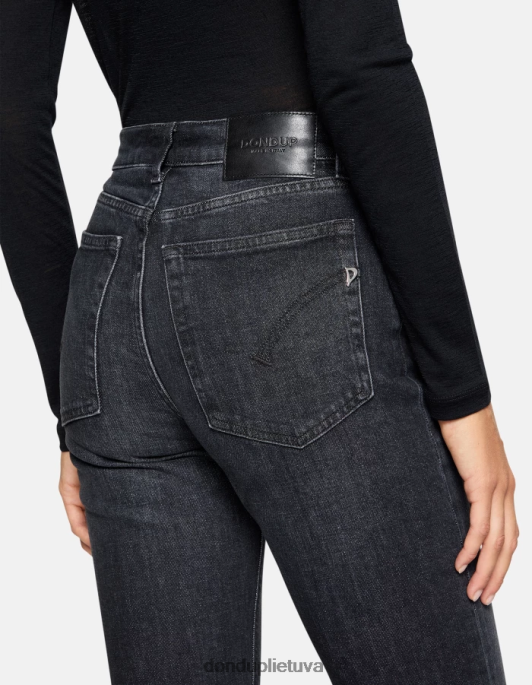 drabužiai DONDUP olivia bootcut tamprūs džinsiniai džinsai juodas moterys 2Z0BX58