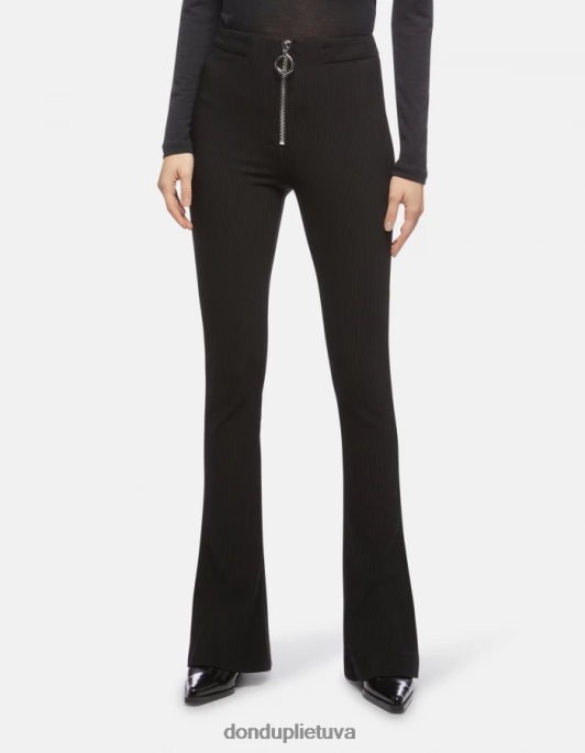 drabužiai DONDUP avril bootcut jersey kelnės juodas moterys 2Z0BX217