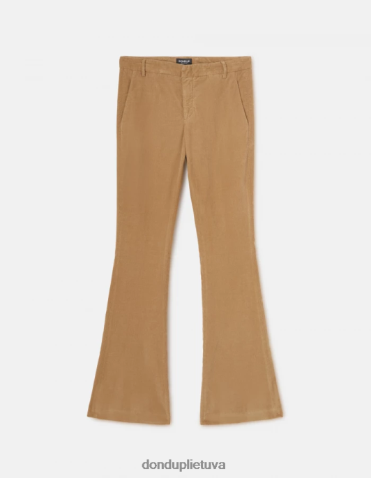 drabužiai DONDUP lexi bootcut kelnės iš aksomo smėlis moterys 2Z0BX121