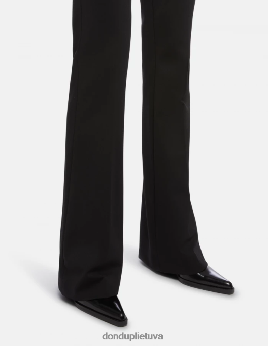drabužiai DONDUP tina bootcut džersio kelnės juodas moterys 2Z0BX205