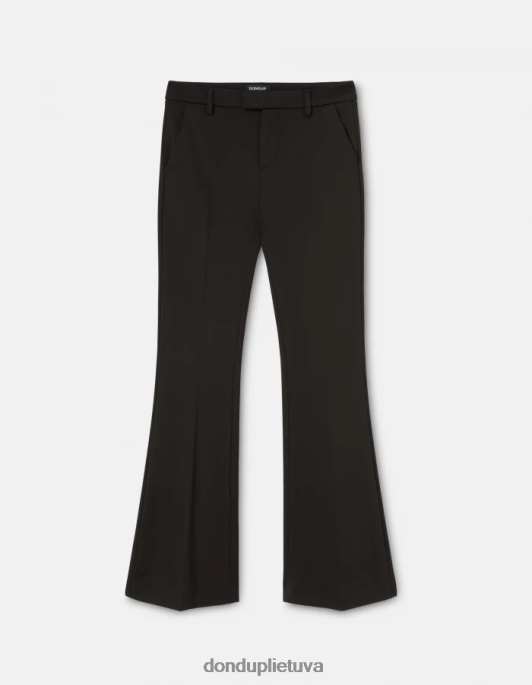 drabužiai DONDUP tina bootcut džersio kelnės juodas moterys 2Z0BX205