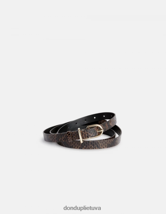 priedai DONDUP Python-print efekto odinis diržas cioccolato moterys 2Z0BX473