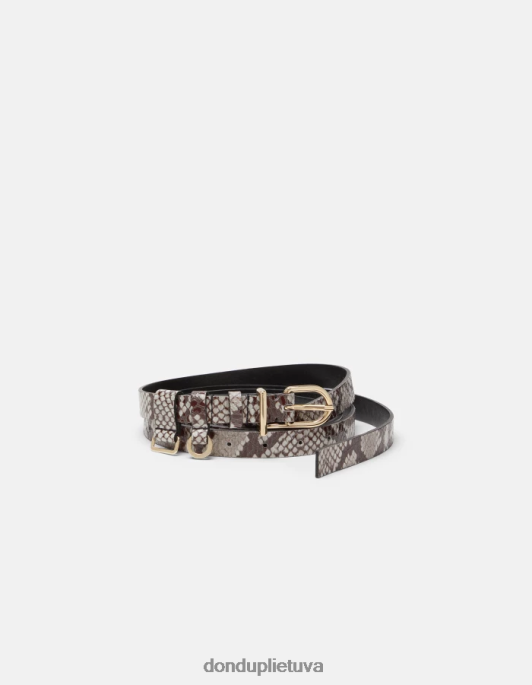 priedai DONDUP Python-print efekto odinis diržas natūralus moterys 2Z0BX474
