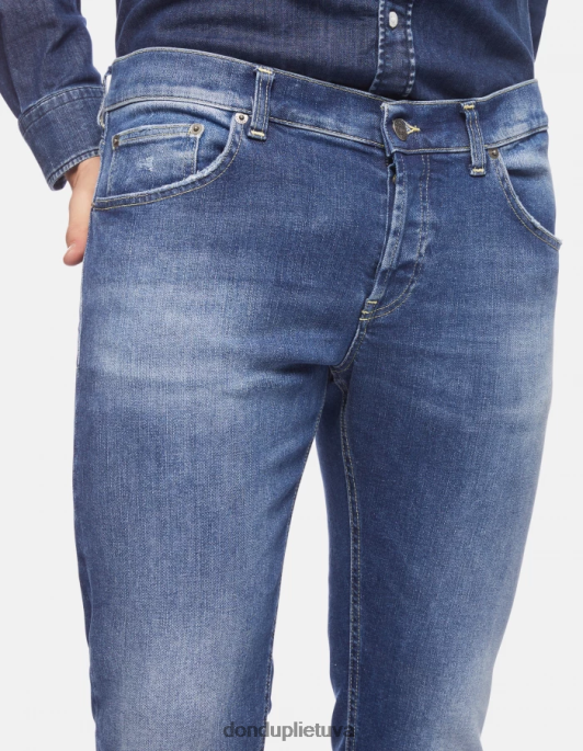 drabužiai DONDUP mius slim-fit tempimo džinsiniai džinsai mėlyna vyrų 2Z0BX616