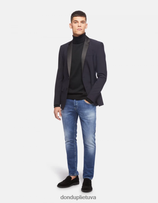 drabužiai DONDUP mius slim-fit tempimo džinsiniai džinsai mėlyna vyrų 2Z0BX616