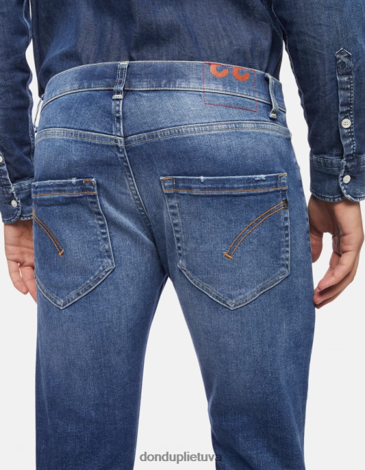 drabužiai DONDUP mius slim-fit tempimo džinsiniai džinsai mėlyna vyrų 2Z0BX616