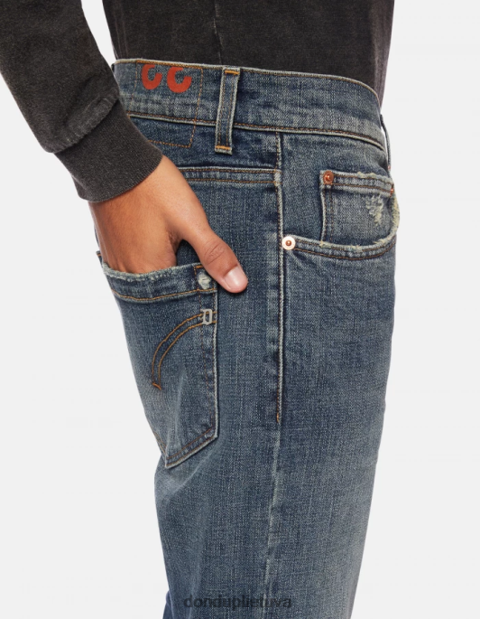 drabužiai DONDUP mius slim-fit tempimo džinsiniai džinsai mėlyna vyrų 2Z0BX622