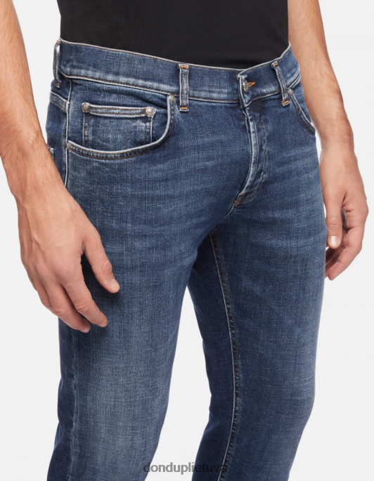 drabužiai DONDUP mius slim-fit tempimo džinsiniai džinsai mėlyna vyrų 2Z0BX631
