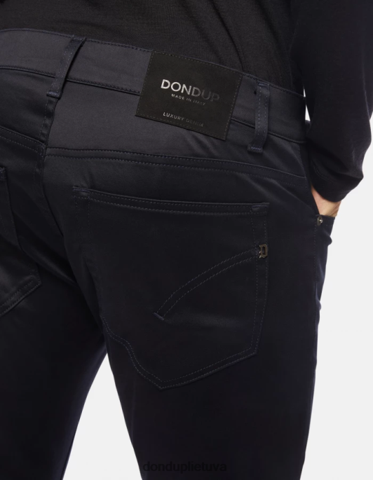 drabužiai DONDUP travis plonos satino kelnės tamsiai mėlyna vyrų 2Z0BX601